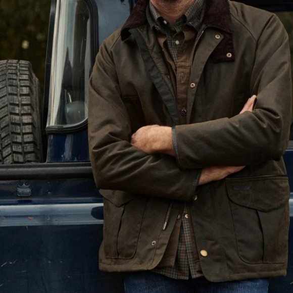 BARBOUR STRATFORD WAX JACKET in Olive MSRP$460 Rare Find - Picture 8 of 9